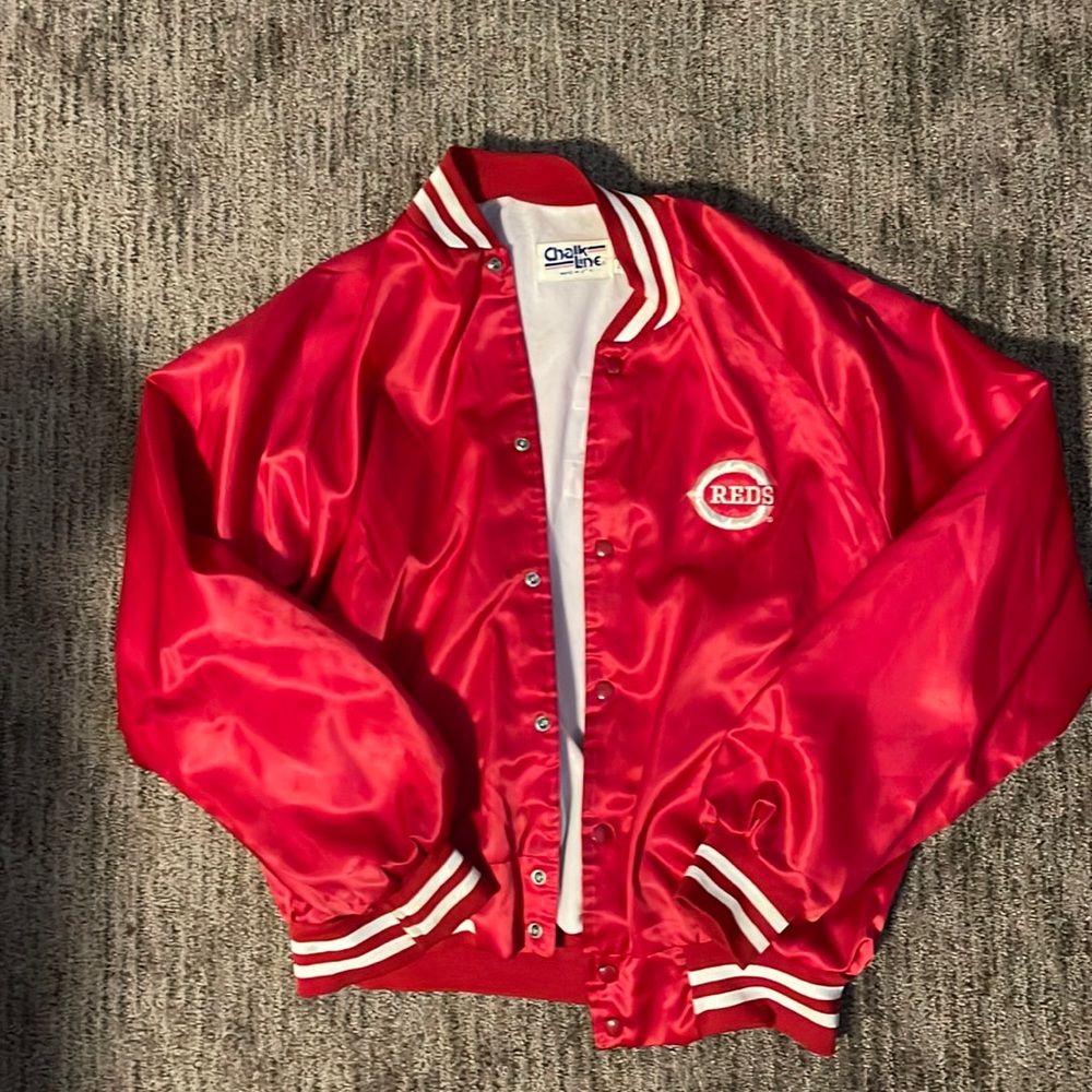 Vintage Cincinnati Reds satin jacket. Chalk Line brand.